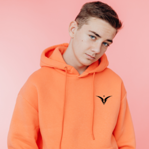 pavibe orange hoodie – minimal brand streetwear