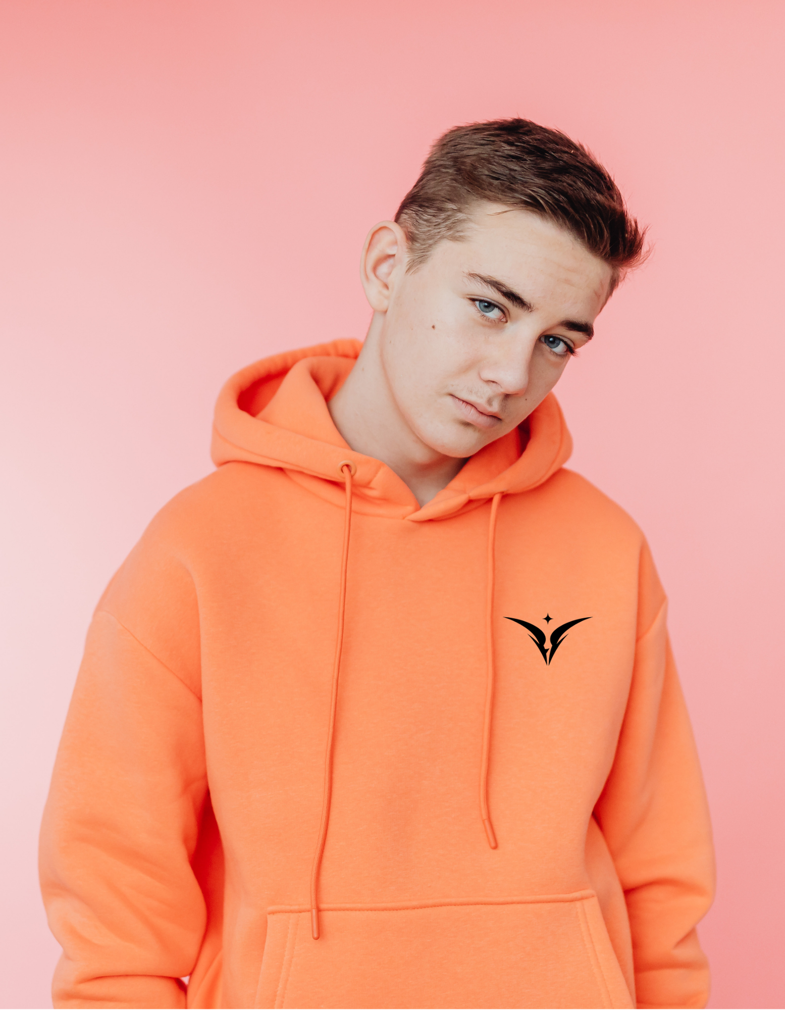 pavibe orange hoodie – minimal brand streetwear