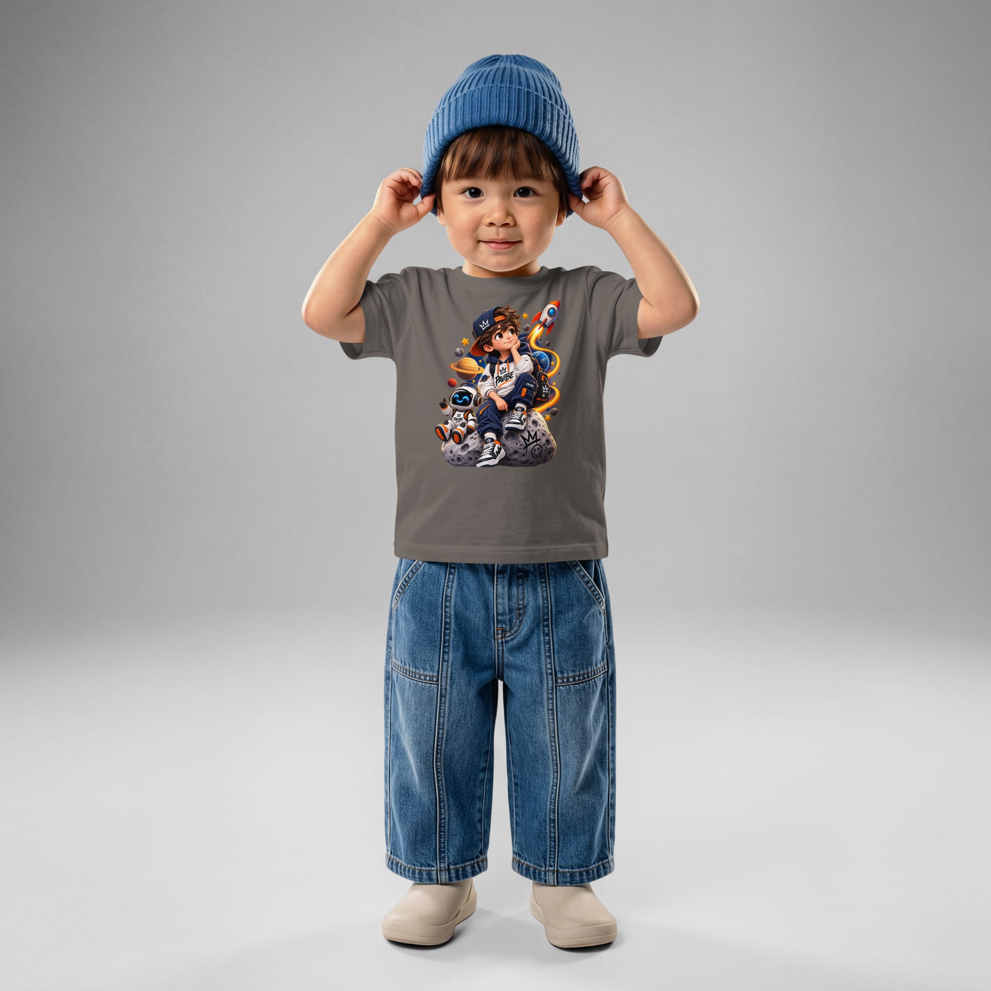 Kids Space T-Shirt | Graphic Astronaut Tee | PAVIBE - Image 2
