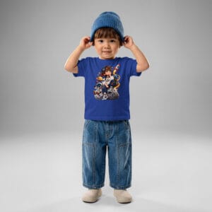 PAVIBE kids space t-shirt with astronaut robot rocket and planets graphic