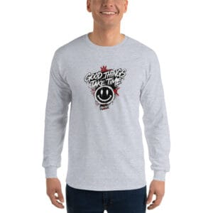 Good Things Take Time men's long sleeve shirt by Pavibe