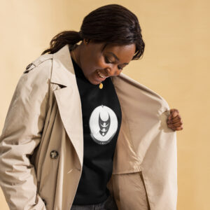 Lunar Crest Premium Sweatshirt featuring a minimalist abstract lunar-inspired graphic by Pavibe