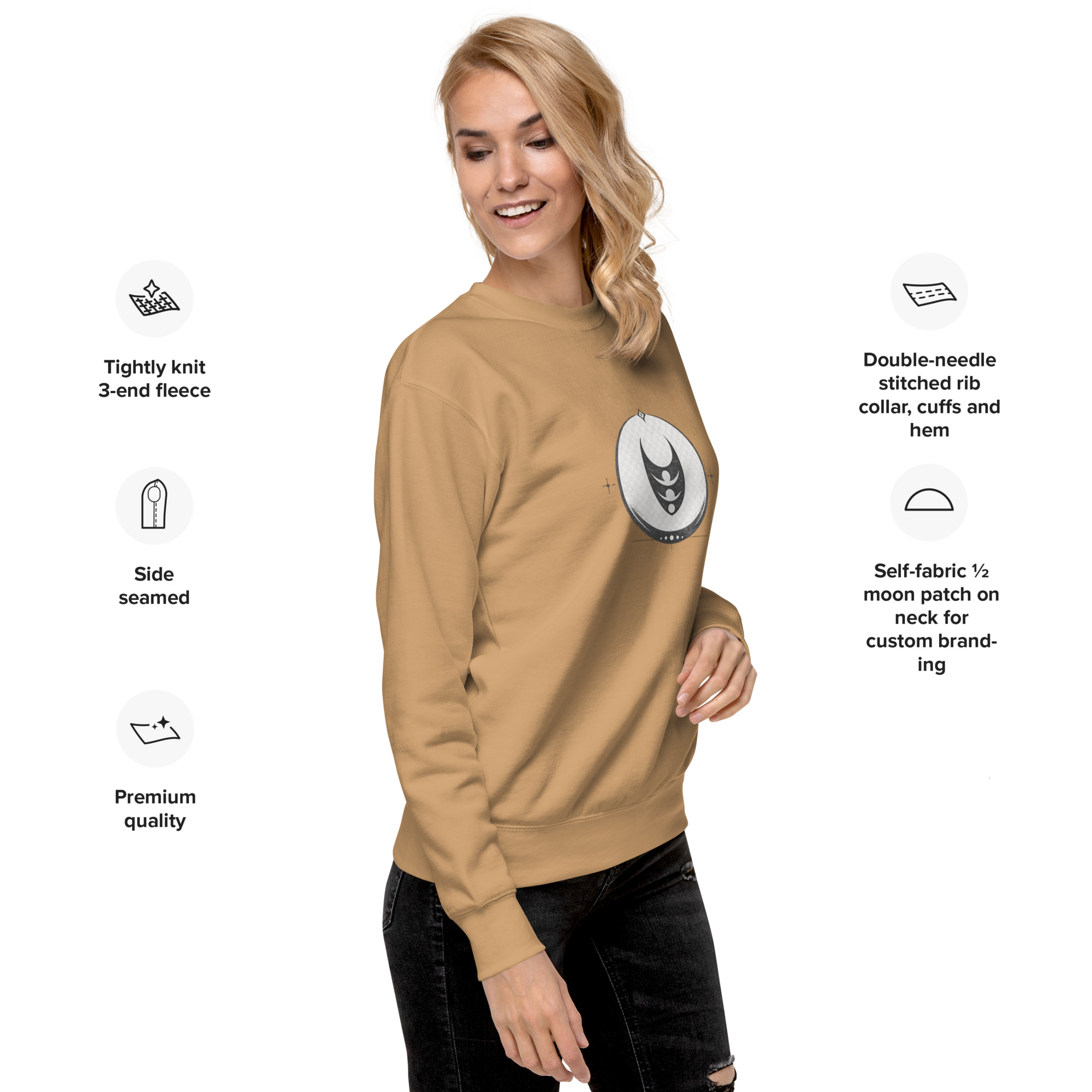 unisex premium sweatshirt khaki right front 6a6f88e4284d6.jpg