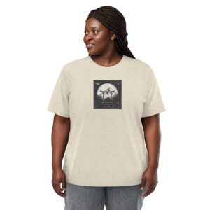 Silent Gate Tri-Blend T-Shirt by Pavibe featuring a vintage Japanese-inspired gate and mountain graphic